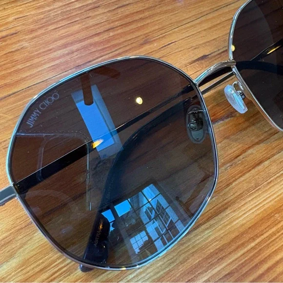 Jimmy‎ Choo Women\'s Astra Sunglasses, Gold brown lense aviator classic new Jimmy Choo Aviator Sunglasses for Women for sale | eBay main image 4